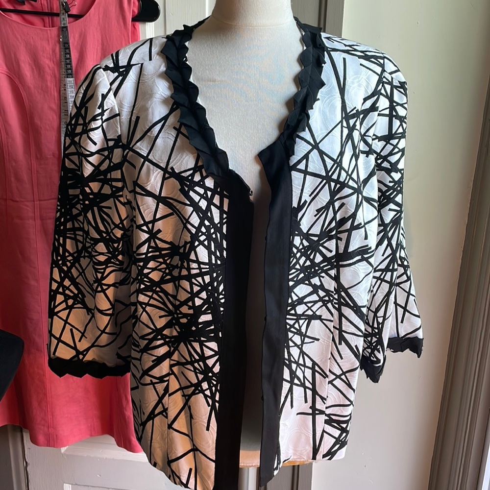 Lavender & honey stunning jacket bold abstract pattern plus size